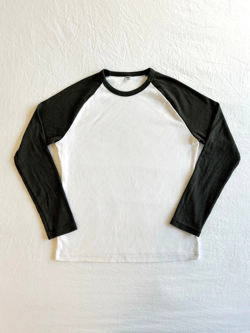 Uniqlo Womens Black Ribbed Raglan T-Shirt